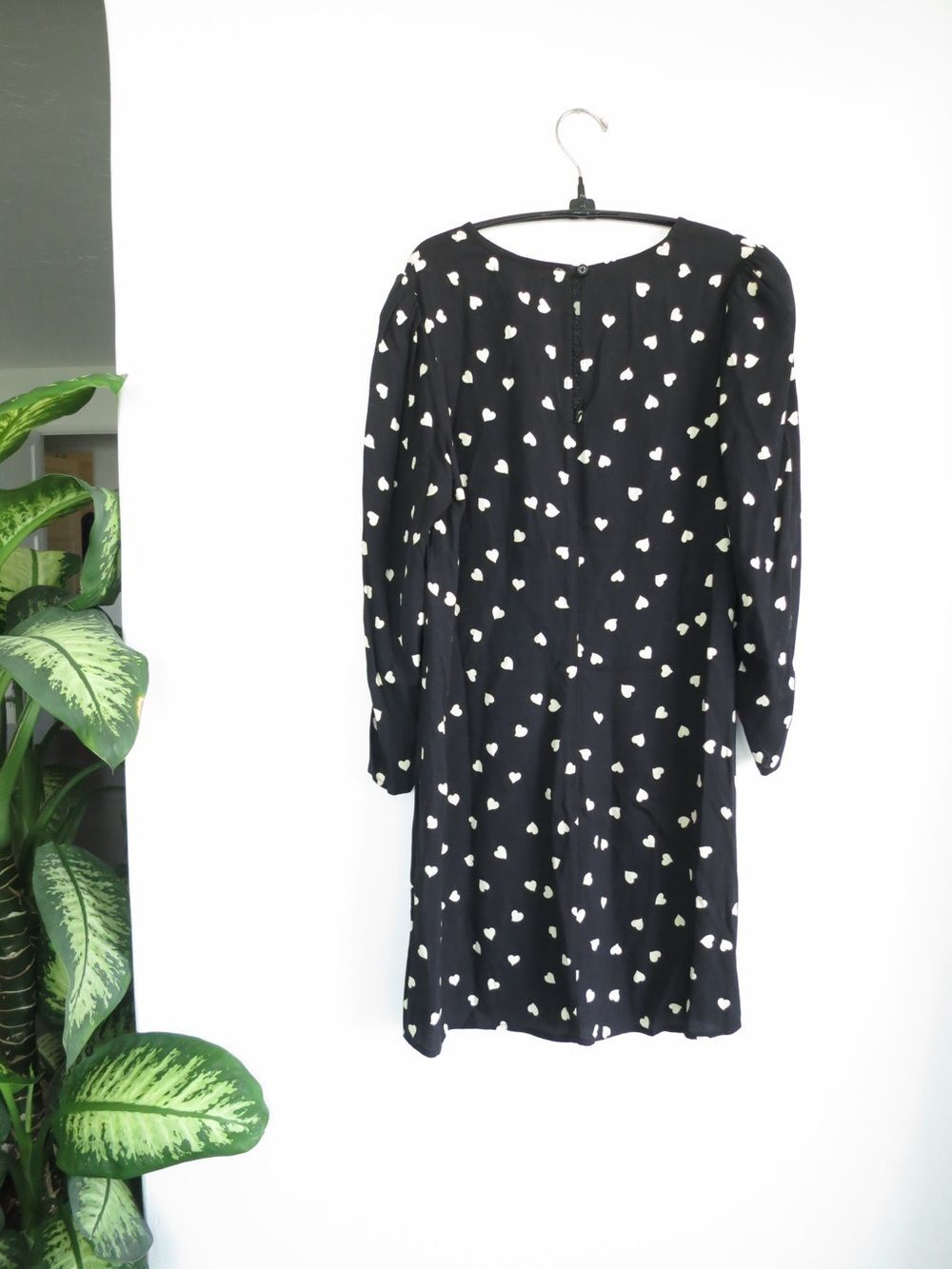 Reformation Brantley Dress Luv It Black Polka Dot Hearts Print Mini Nwt 8 - Picture 9 of 10